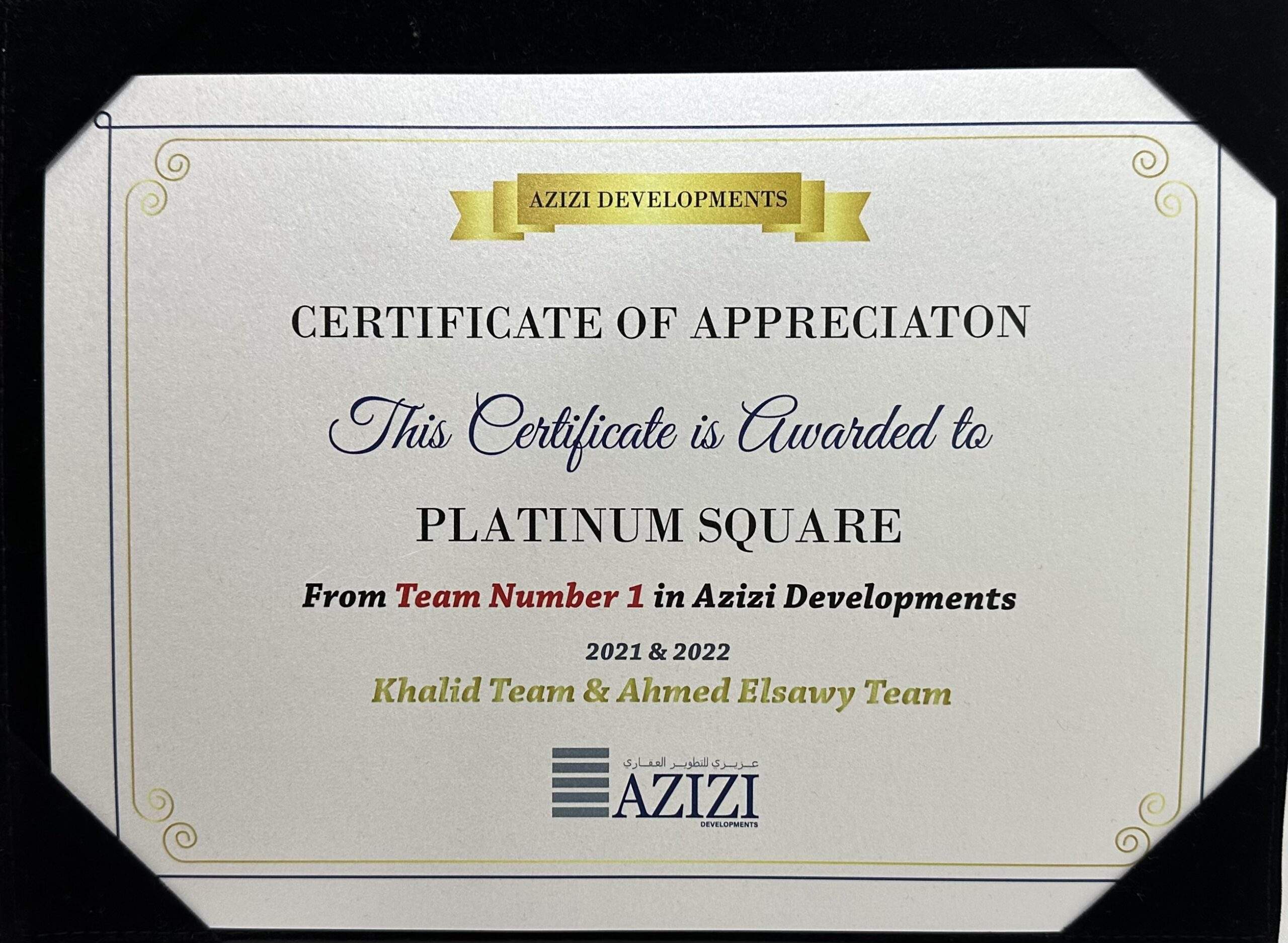Azizi Developments — Tým č. 1 — 2021 a 2022