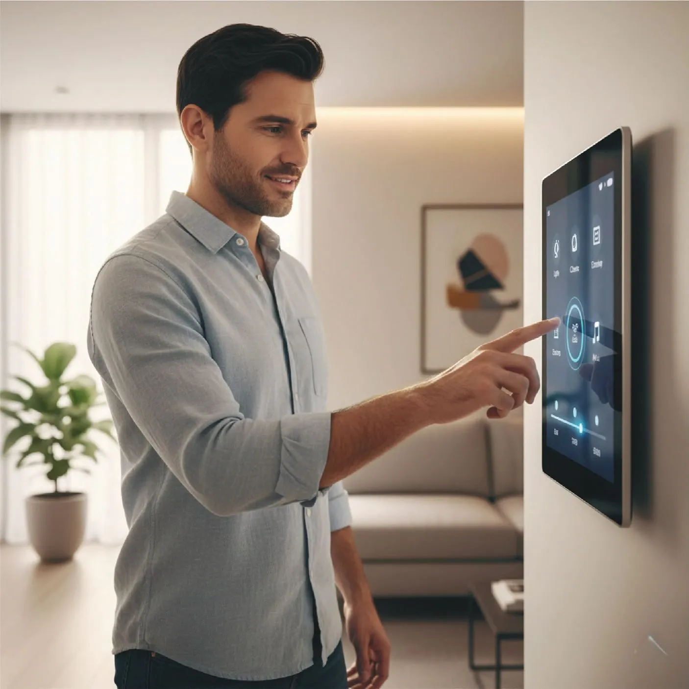 Ovládání smart home v obývacím prostoru